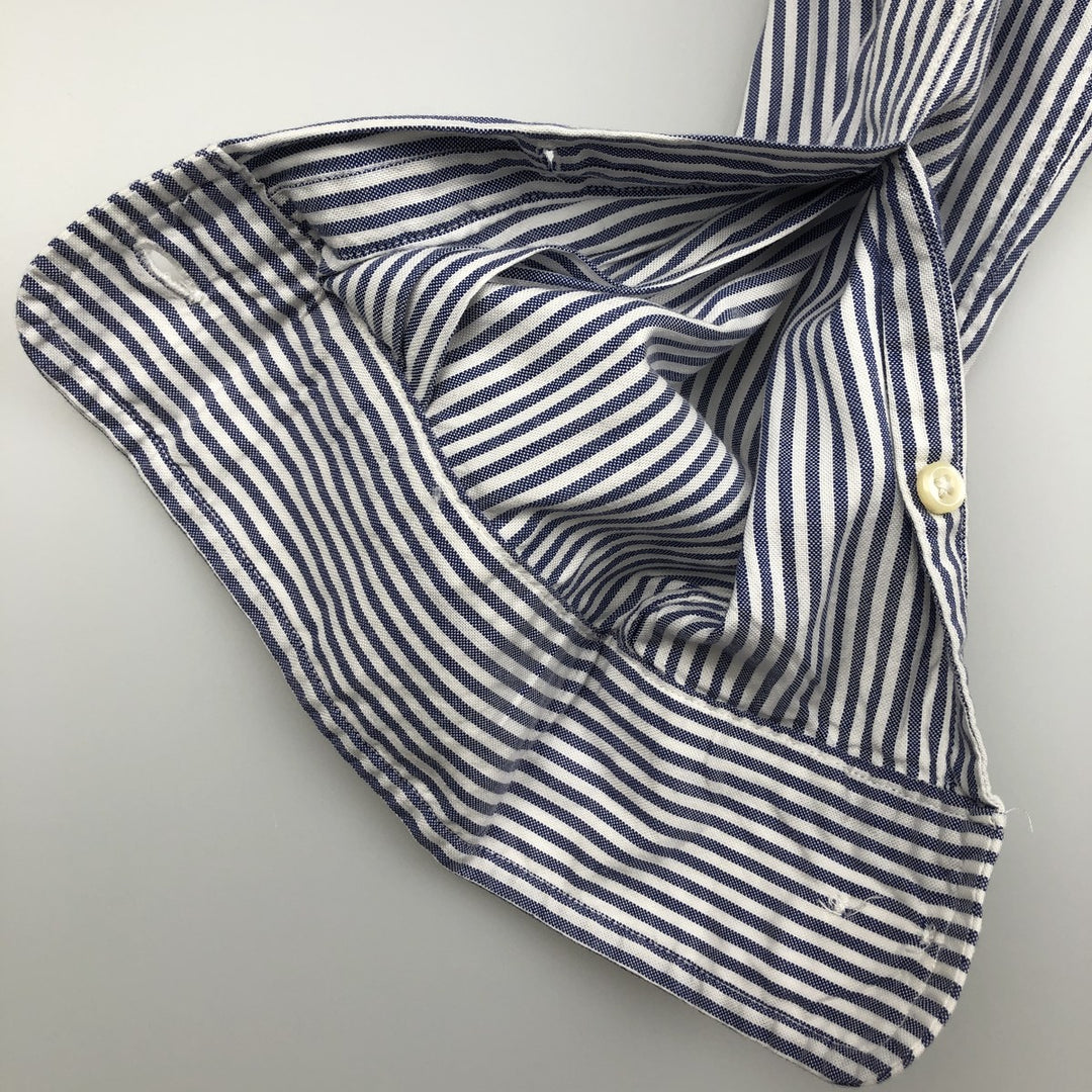 Ralph Lauren Classic Fit Long Sleeve Button-Down Striped Shirt, Men's Size M cotton blue type Vintage Second Hand