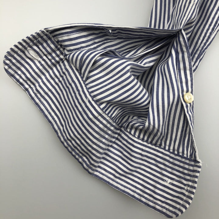 Ralph Lauren Classic Fit Long Sleeve Button-Down Striped Shirt, Men's Size M cotton blue type Vintage Second Hand