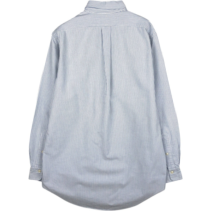 Ralph Lauren long sleeve button down striped shirt, men's size M cotton blue type Vintage Second Hand