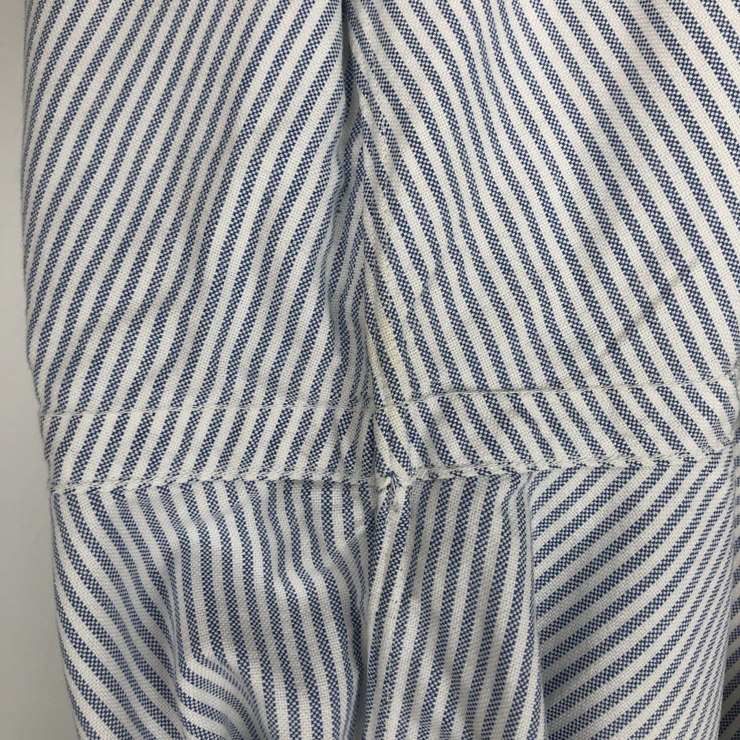 Ralph Lauren long sleeve button down striped shirt, men's size M cotton blue type Vintage Second Hand