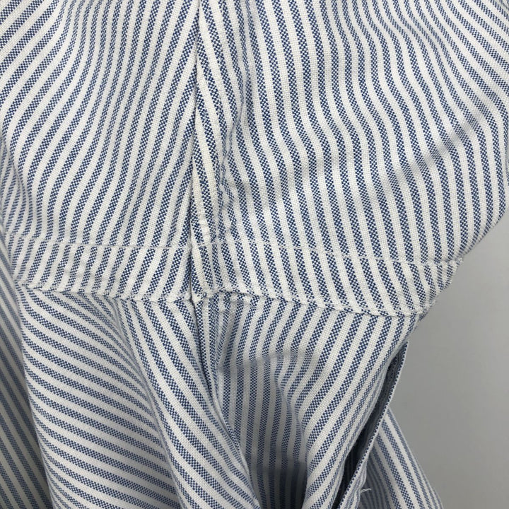 Ralph Lauren long sleeve button down striped shirt, men's size M cotton blue type Vintage Second Hand