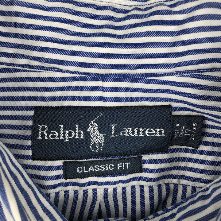 Ralph Lauren Classic Fit Long Sleeve Button Down Striped Shirt Men's XL cotton blue type Vintage Second Hand