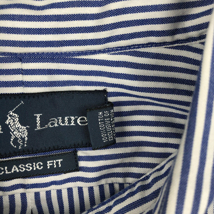 Ralph Lauren Classic Fit Long Sleeve Button Down Striped Shirt Men's XL cotton blue type Vintage Second Hand