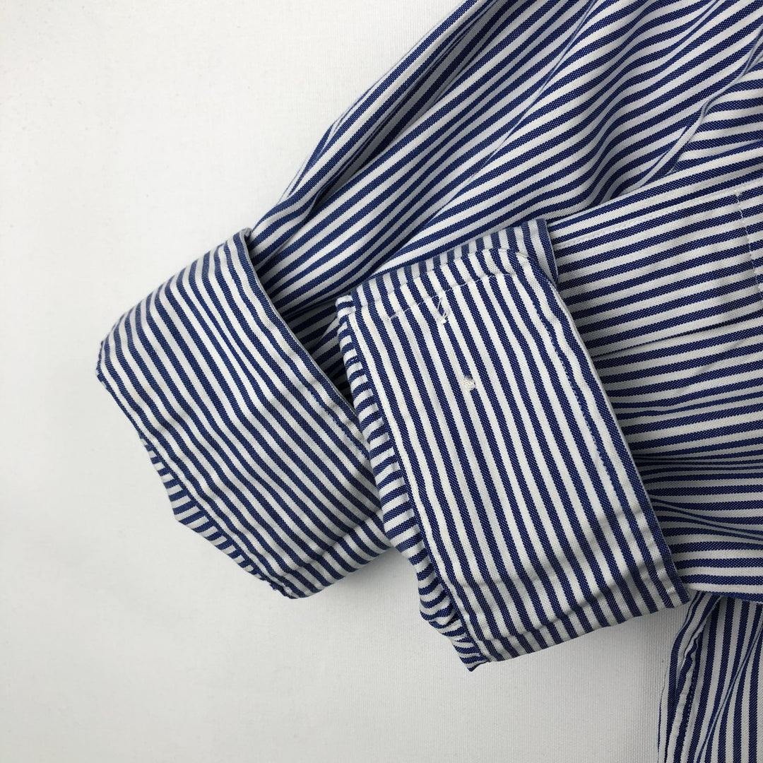 Ralph Lauren Classic Fit Long Sleeve Button Down Striped Shirt Men's XL cotton blue type Vintage Second Hand