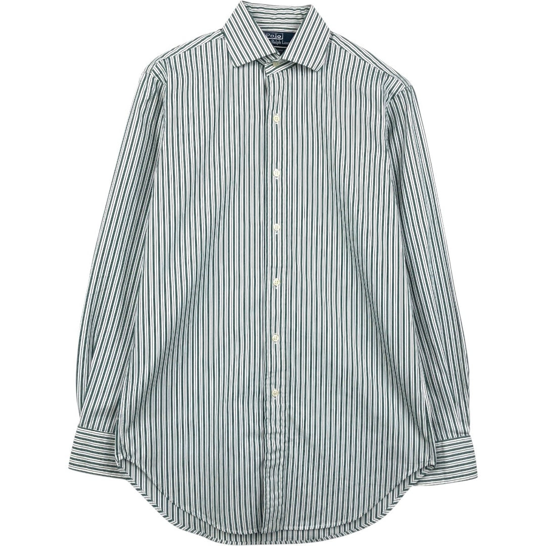 Ralph Lauren POLO by Ralph Lauren REGENT CLASSIC FIT Multi-stripe Long-Sleeve Cotton Stripe Shirt (Men's Size S) cotton white type Vintage Second Hand