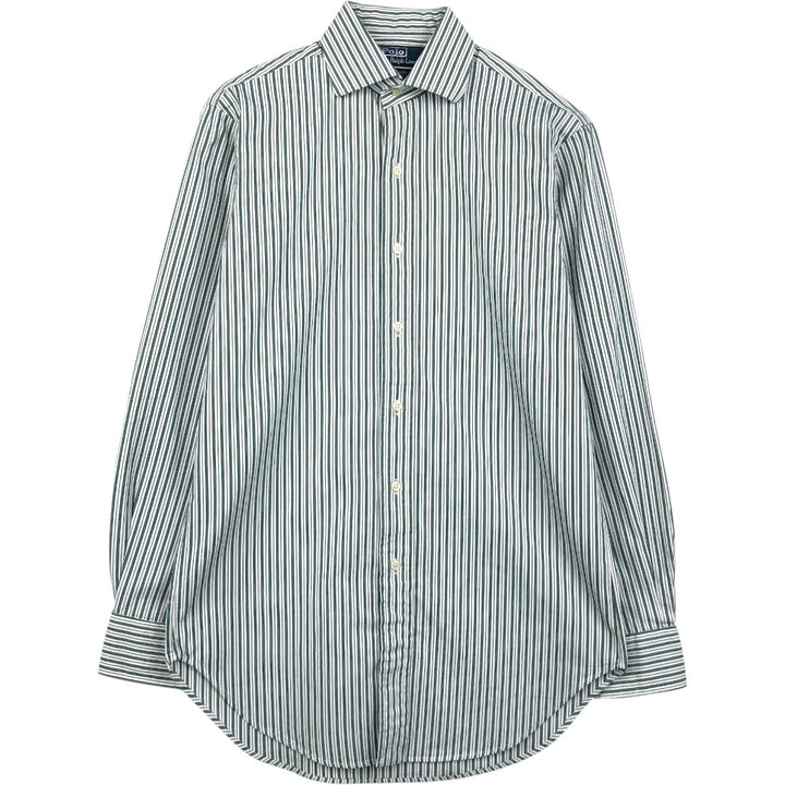 Ralph Lauren POLO by Ralph Lauren REGENT CLASSIC FIT Multi-stripe Long-Sleeve Cotton Stripe Shirt (Men's Size S) cotton white type Vintage Second Hand