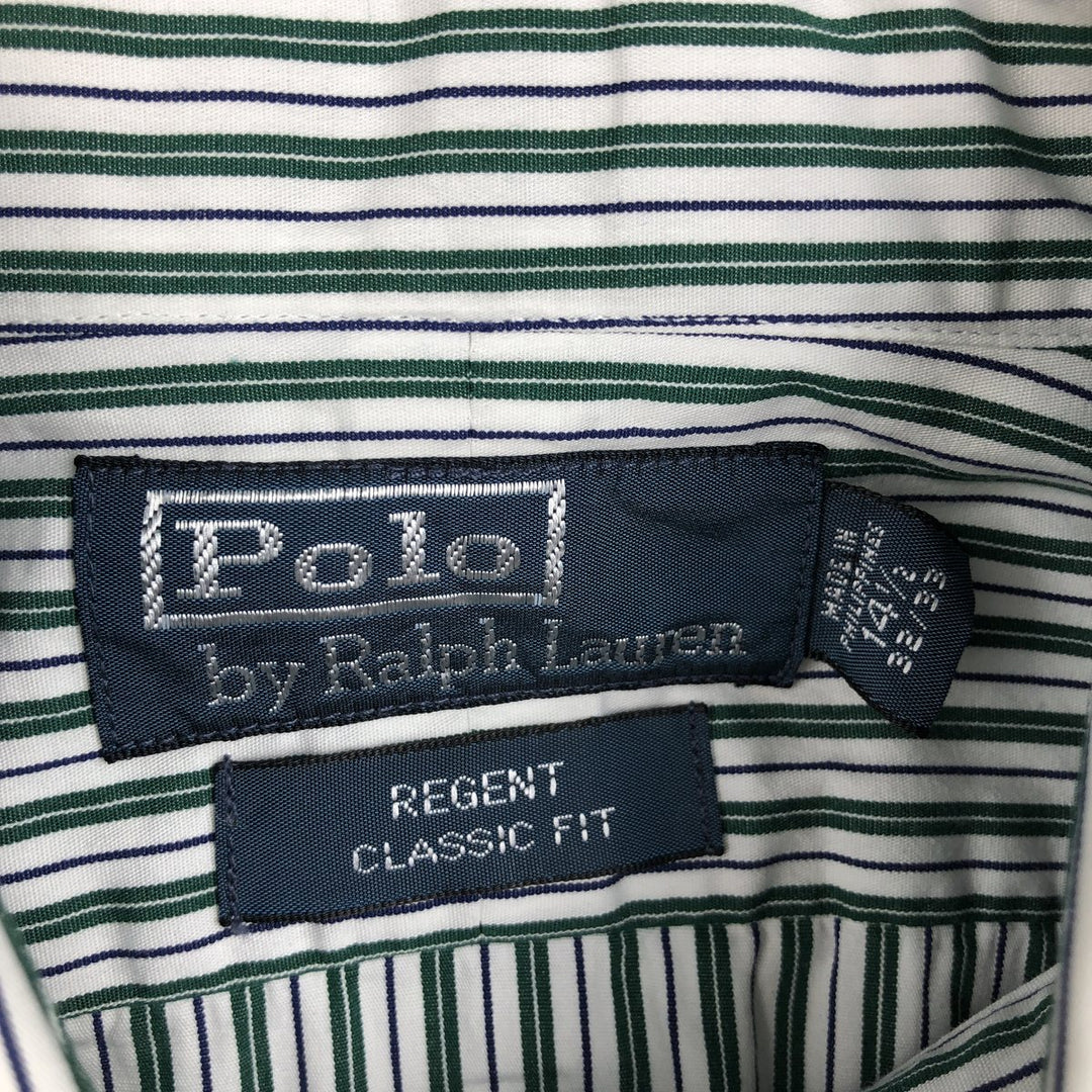 Ralph Lauren POLO by Ralph Lauren REGENT CLASSIC FIT Multi-stripe Long-Sleeve Cotton Stripe Shirt (Men's Size S) cotton white type Vintage Second Hand