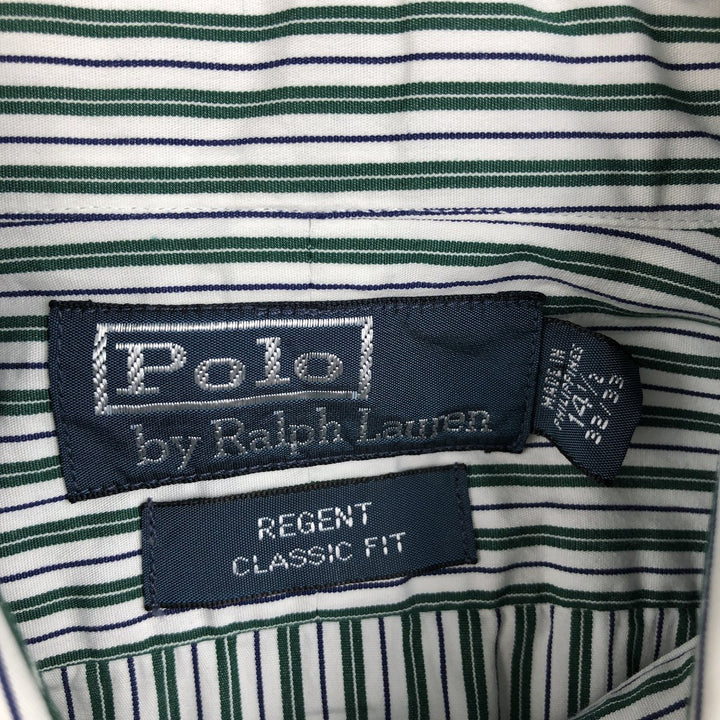 Ralph Lauren POLO by Ralph Lauren REGENT CLASSIC FIT Multi-stripe Long-Sleeve Cotton Stripe Shirt (Men's Size S) cotton white type Vintage Second Hand
