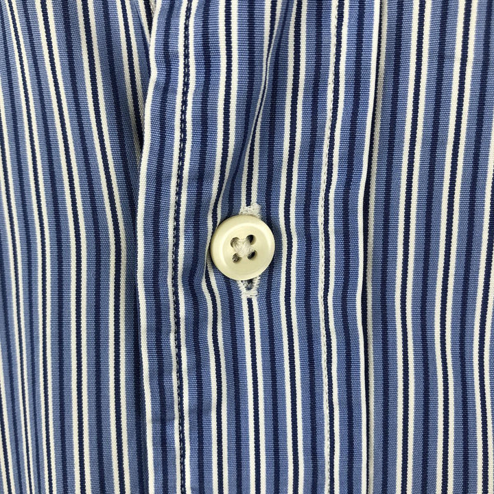 Ralph Lauren Custom Fit Multi-Stripe Long Sleeve Button-Down Striped Shirt, Men's M Size cotton blue type Vintage Second Hand