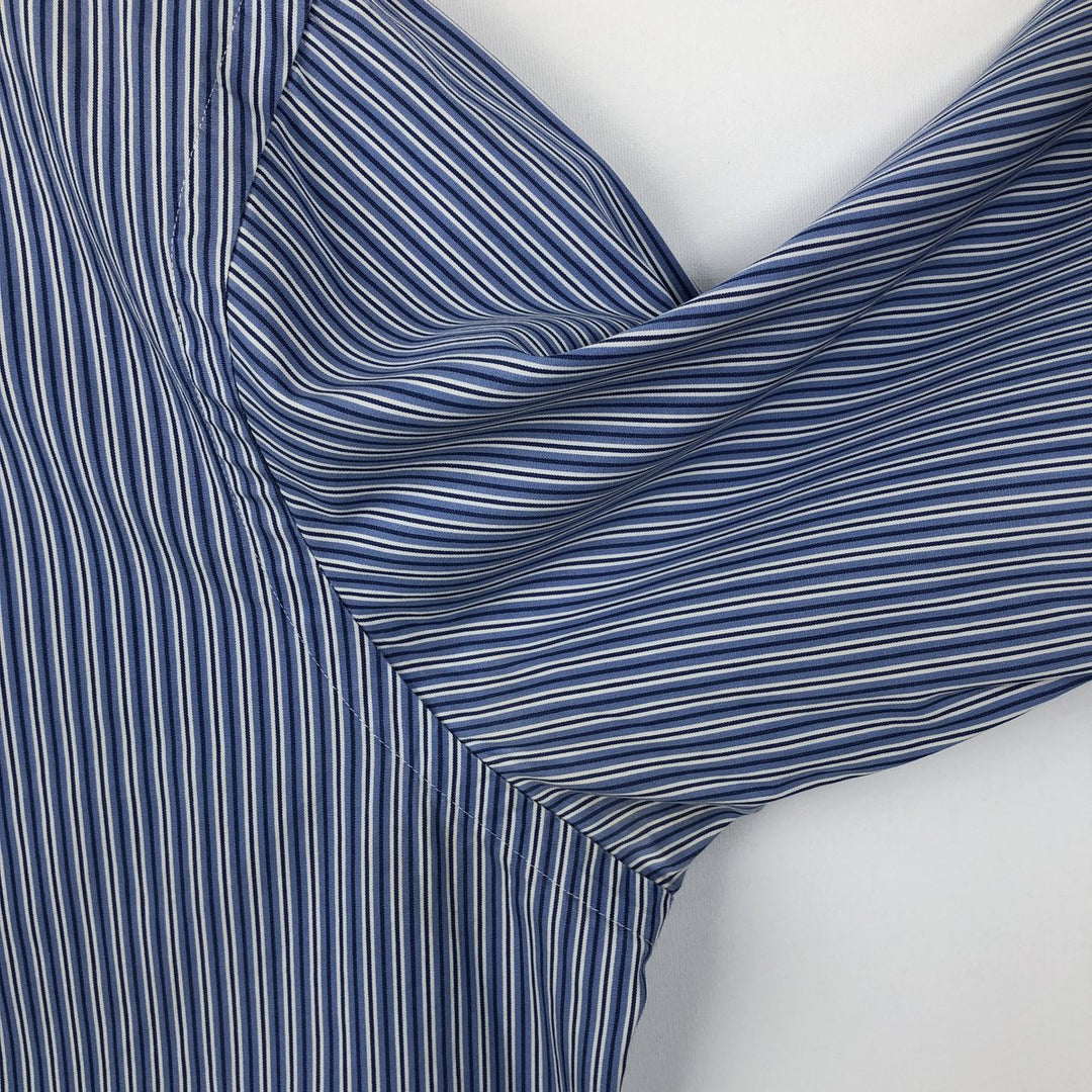 Ralph Lauren Custom Fit Multi-Stripe Long Sleeve Button-Down Striped Shirt, Men's M Size cotton blue type Vintage Second Hand