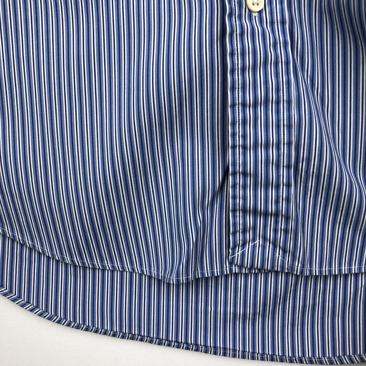Ralph Lauren Custom Fit Multi-Stripe Long Sleeve Button-Down Striped Shirt, Men's M Size cotton blue type Vintage Second Hand