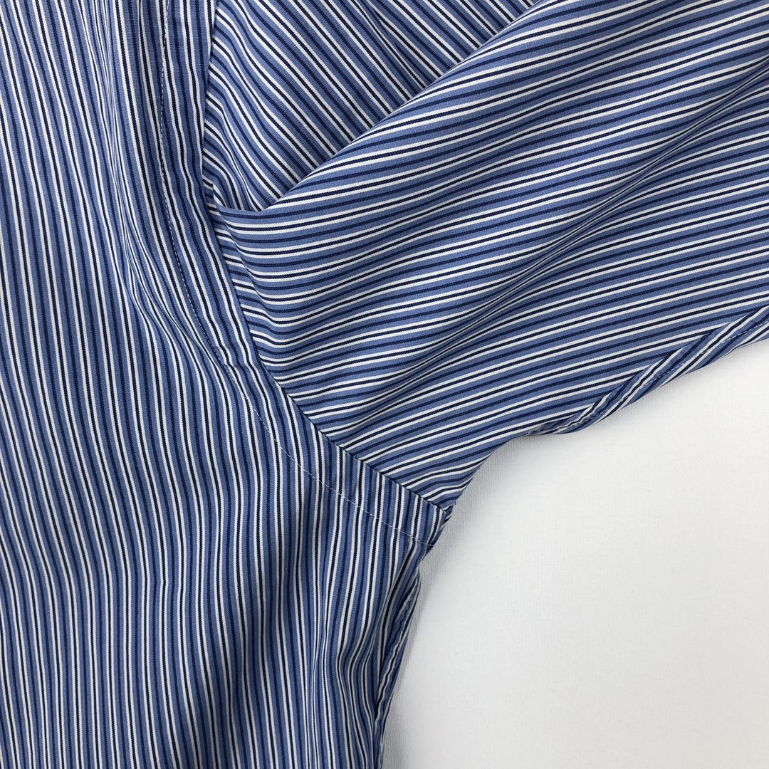 Ralph Lauren Custom Fit Multi-Stripe Long Sleeve Button-Down Striped Shirt, Men's M Size cotton blue type Vintage Second Hand