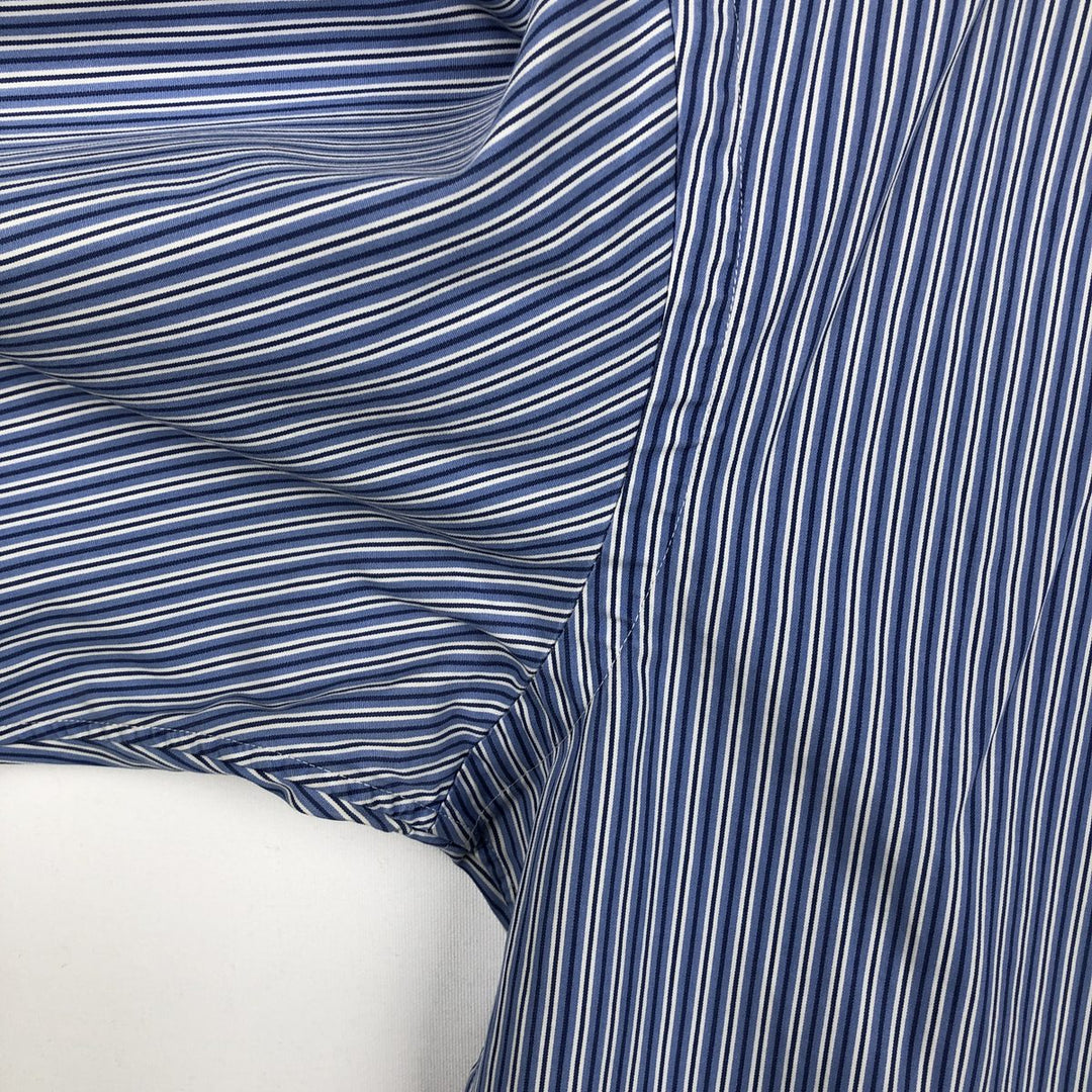 Ralph Lauren Custom Fit Multi-Stripe Long Sleeve Button-Down Striped Shirt, Men's M Size cotton blue type Vintage Second Hand