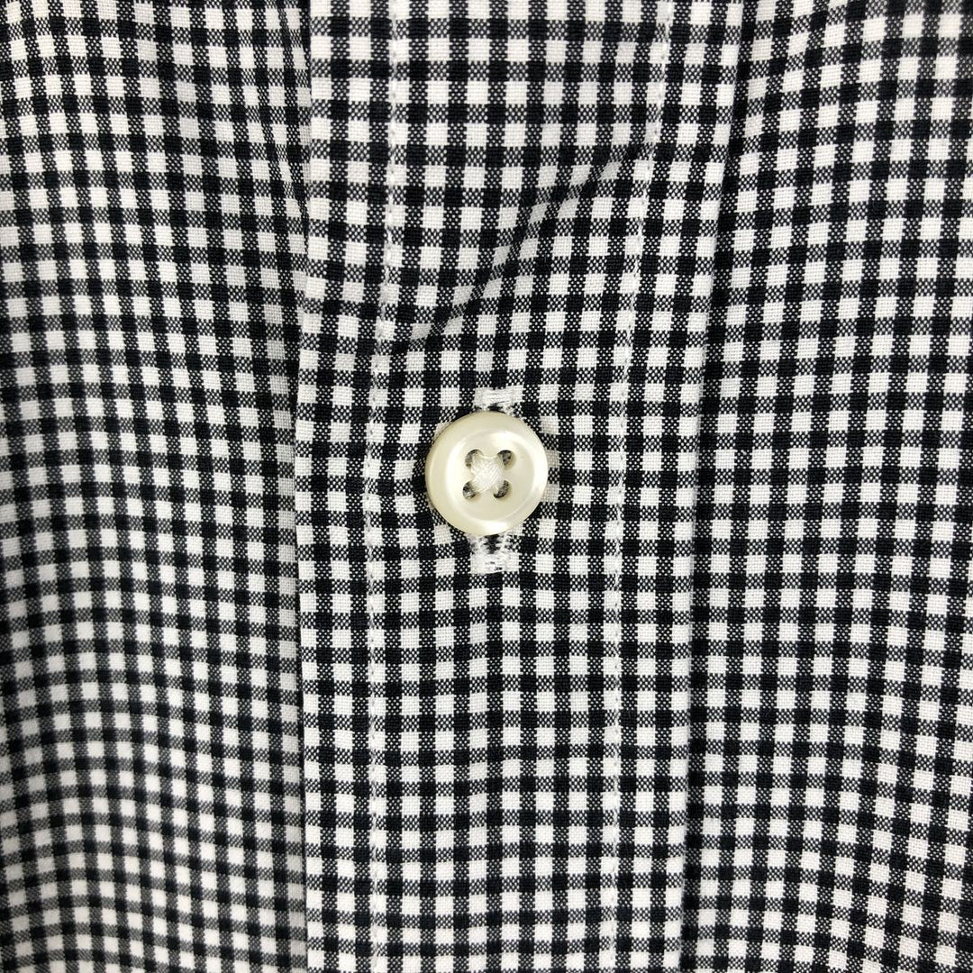 Ralph Lauren CUSTOM FIT Gingham Check Long Sleeve Button Down Check Shirt Men's L size cotton black type Vintage Second Hand