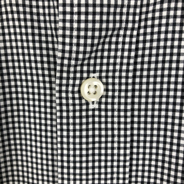Ralph Lauren CUSTOM FIT Gingham Check Long Sleeve Button Down Check Shirt Men's L size cotton black type Vintage Second Hand