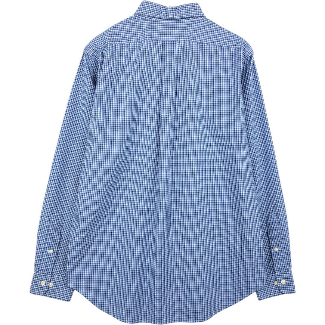 Ralph Lauren Classic Fit Long Sleeve Button Down Check Shirt Men's M cotton blue type Vintage Second Hand