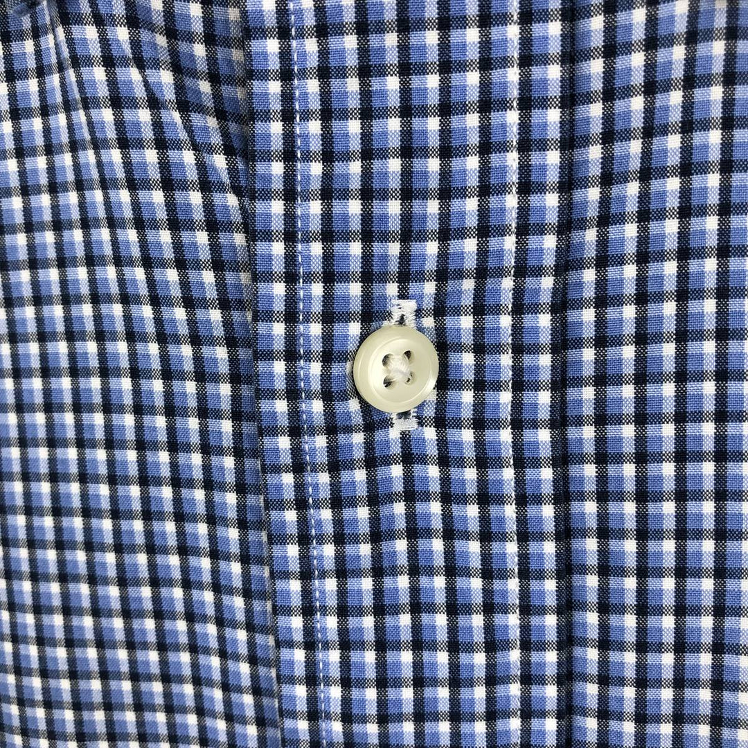 Ralph Lauren Classic Fit Long Sleeve Button Down Check Shirt Men's M cotton blue type Vintage Second Hand