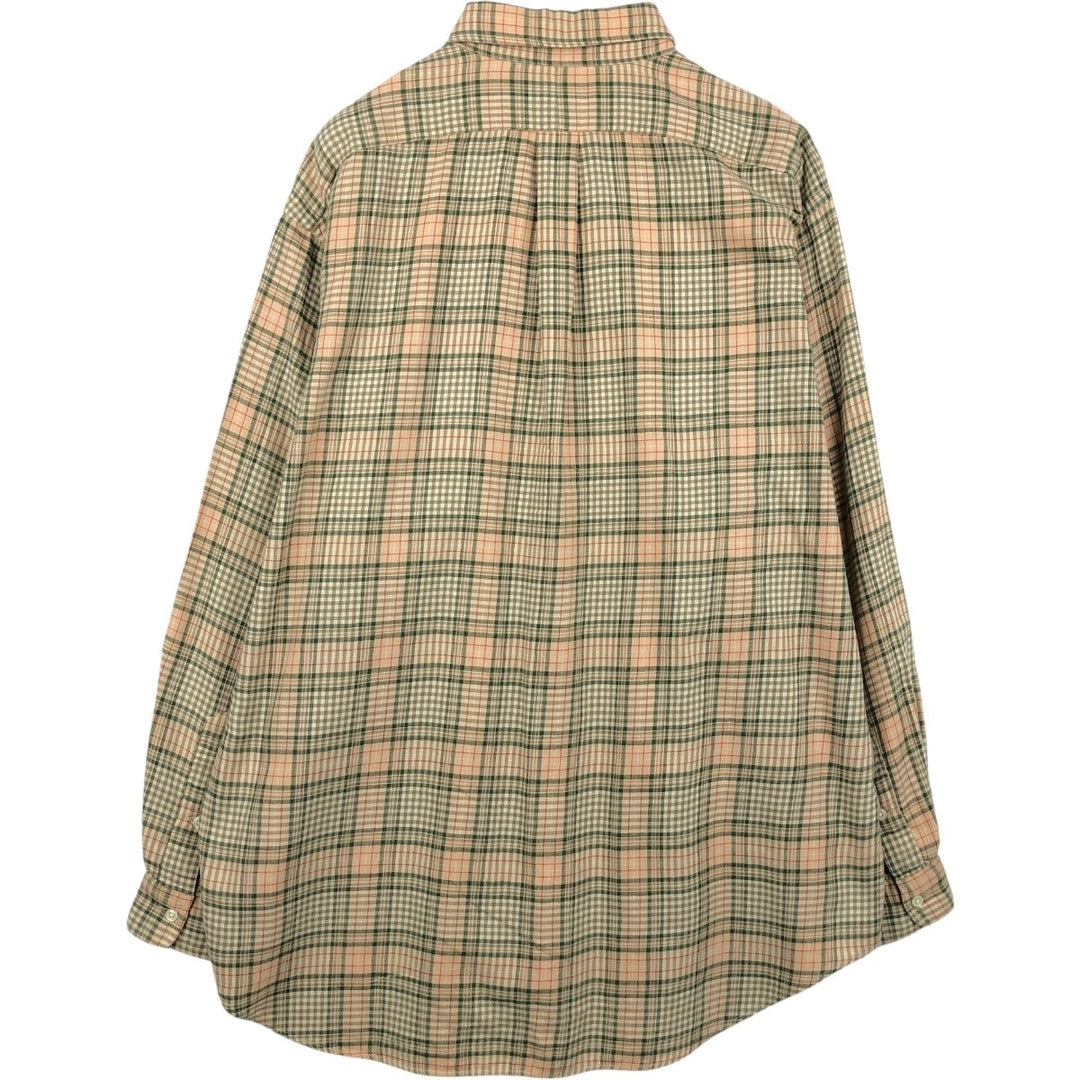 Ralph Lauren Classic Fit Long Sleeve Button Down Check Shirt Men's Size L cotton Beige type Vintage Second Hand