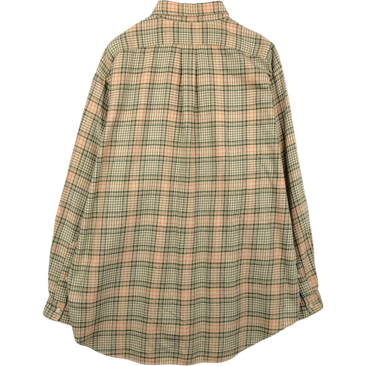 Ralph Lauren Classic Fit Long Sleeve Button Down Check Shirt Men's Size L cotton Beige type Vintage Second Hand