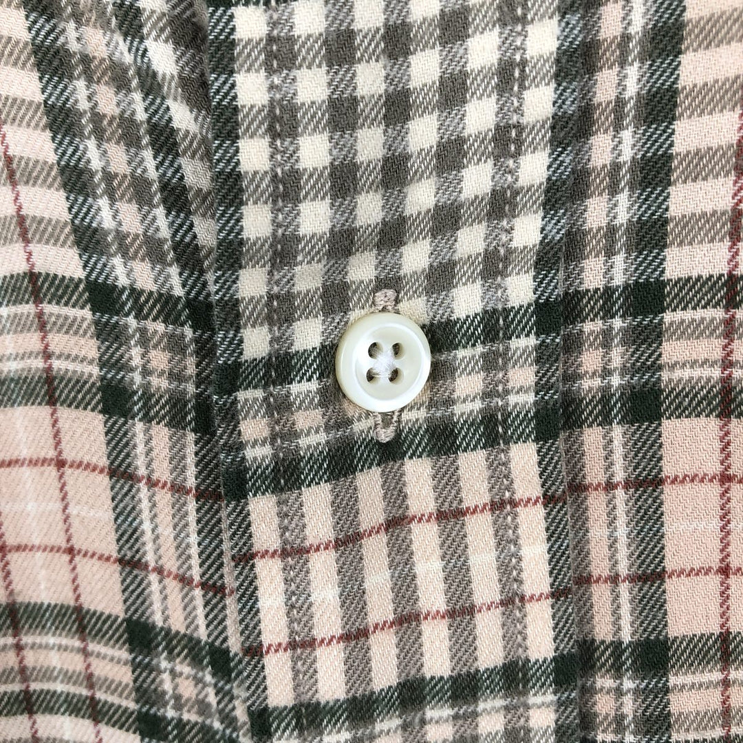 Ralph Lauren Classic Fit Long Sleeve Button Down Check Shirt Men's Size L cotton Beige type Vintage Second Hand