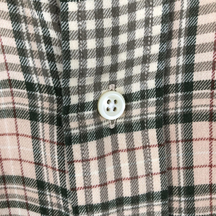 Ralph Lauren Classic Fit Long Sleeve Button Down Check Shirt Men's Size L cotton Beige type Vintage Second Hand