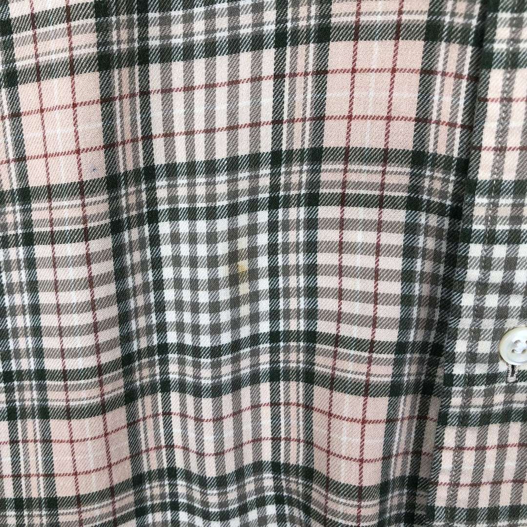 Ralph Lauren Classic Fit Long Sleeve Button Down Check Shirt Men's Size L cotton Beige type Vintage Second Hand