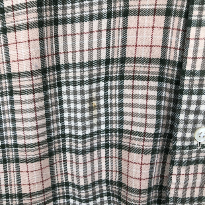 Ralph Lauren Classic Fit Long Sleeve Button Down Check Shirt Men's Size L cotton Beige type Vintage Second Hand