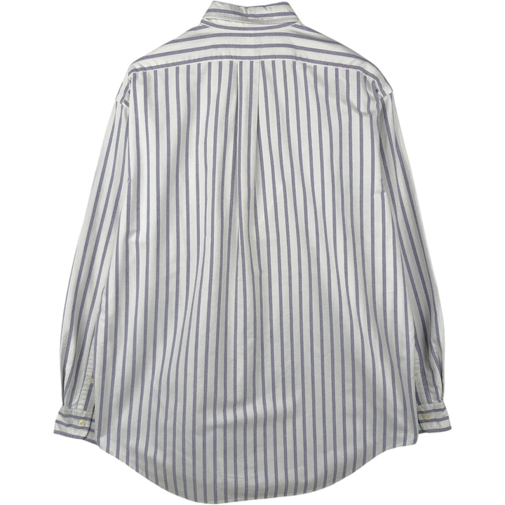 Ralph Lauren long sleeve button down striped shirt, men's size L cotton white type Vintage Second Hand