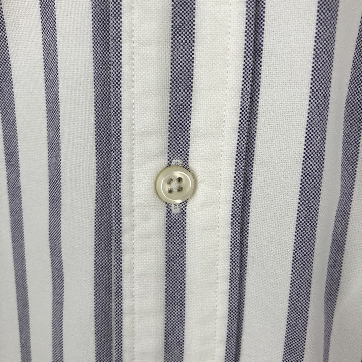 Ralph Lauren long sleeve button down striped shirt, men's size L cotton white type Vintage Second Hand