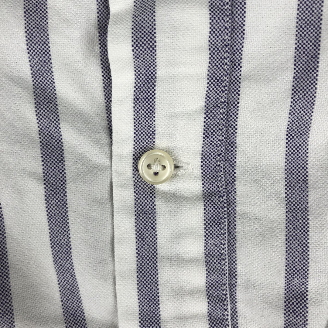 Ralph Lauren long sleeve button down striped shirt, men's size L cotton white type Vintage Second Hand