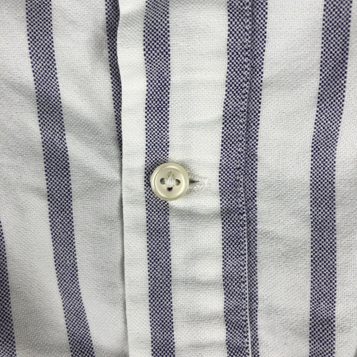 Ralph Lauren long sleeve button down striped shirt, men's size L cotton white type Vintage Second Hand