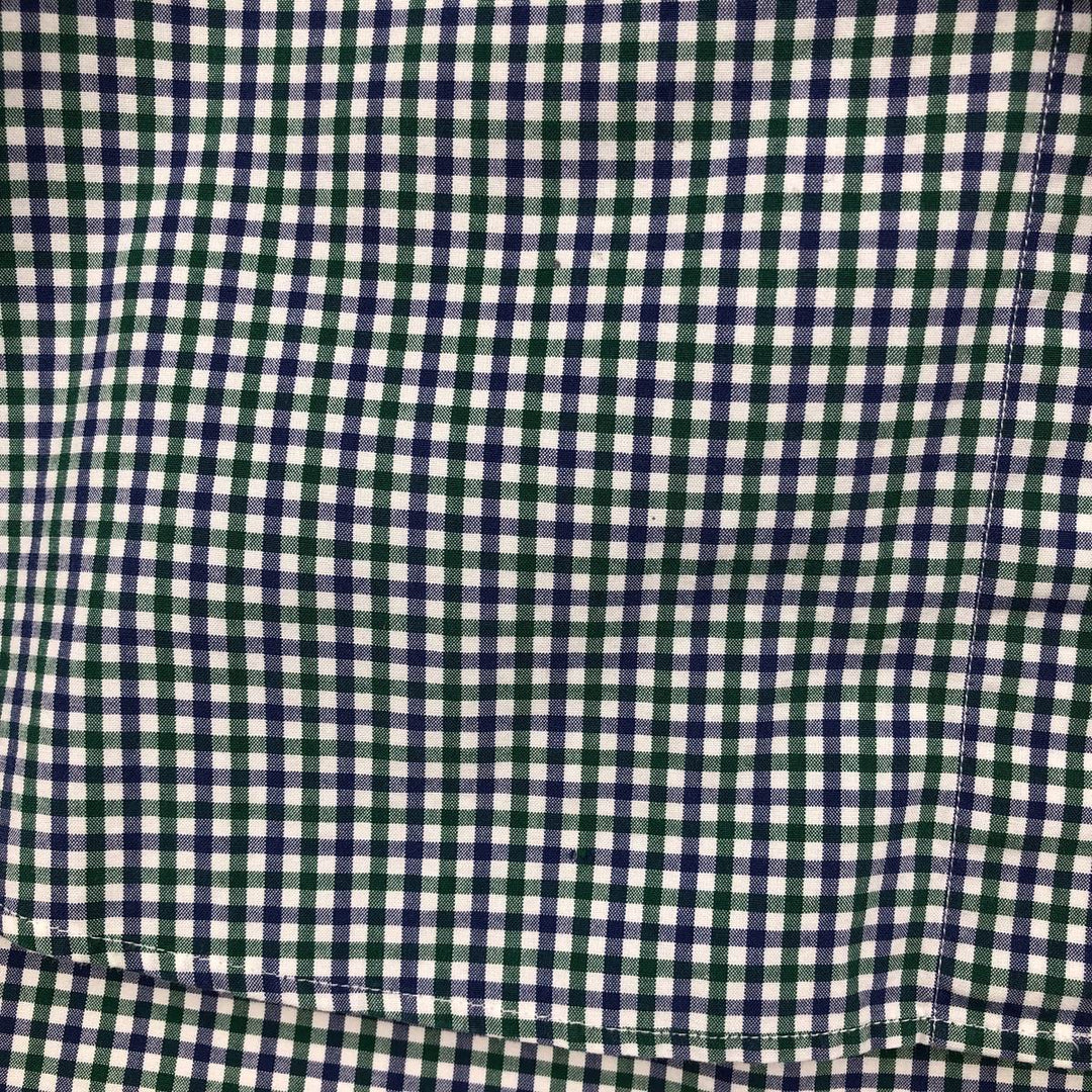 Ralph Lauren CUSTOM FIT long sleeve button down check shirt, men's size L cotton green type Vintage Second Hand