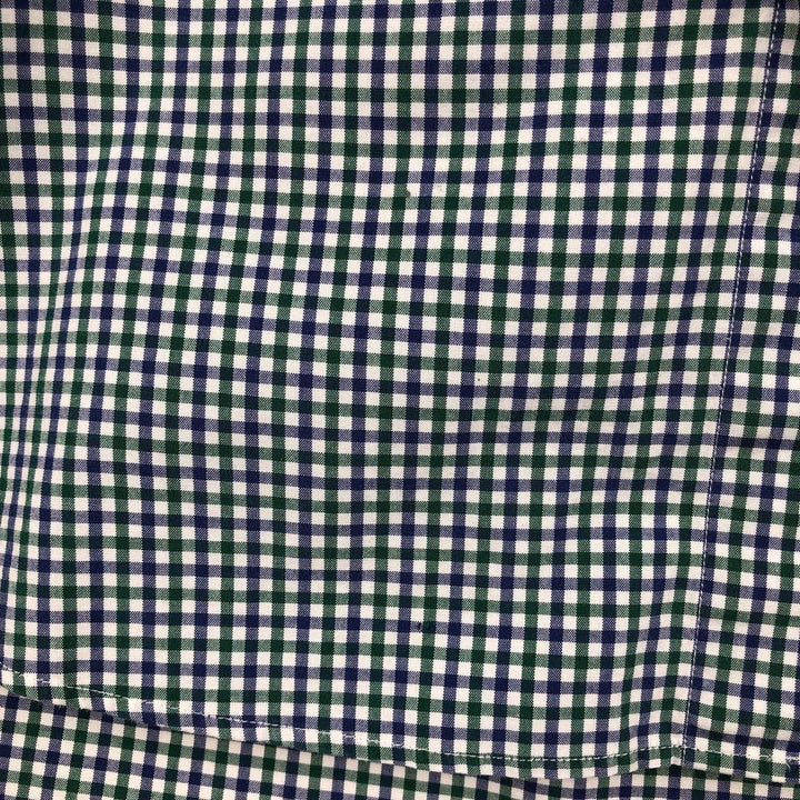 Ralph Lauren CUSTOM FIT long sleeve button down check shirt, men's size L cotton green type Vintage Second Hand