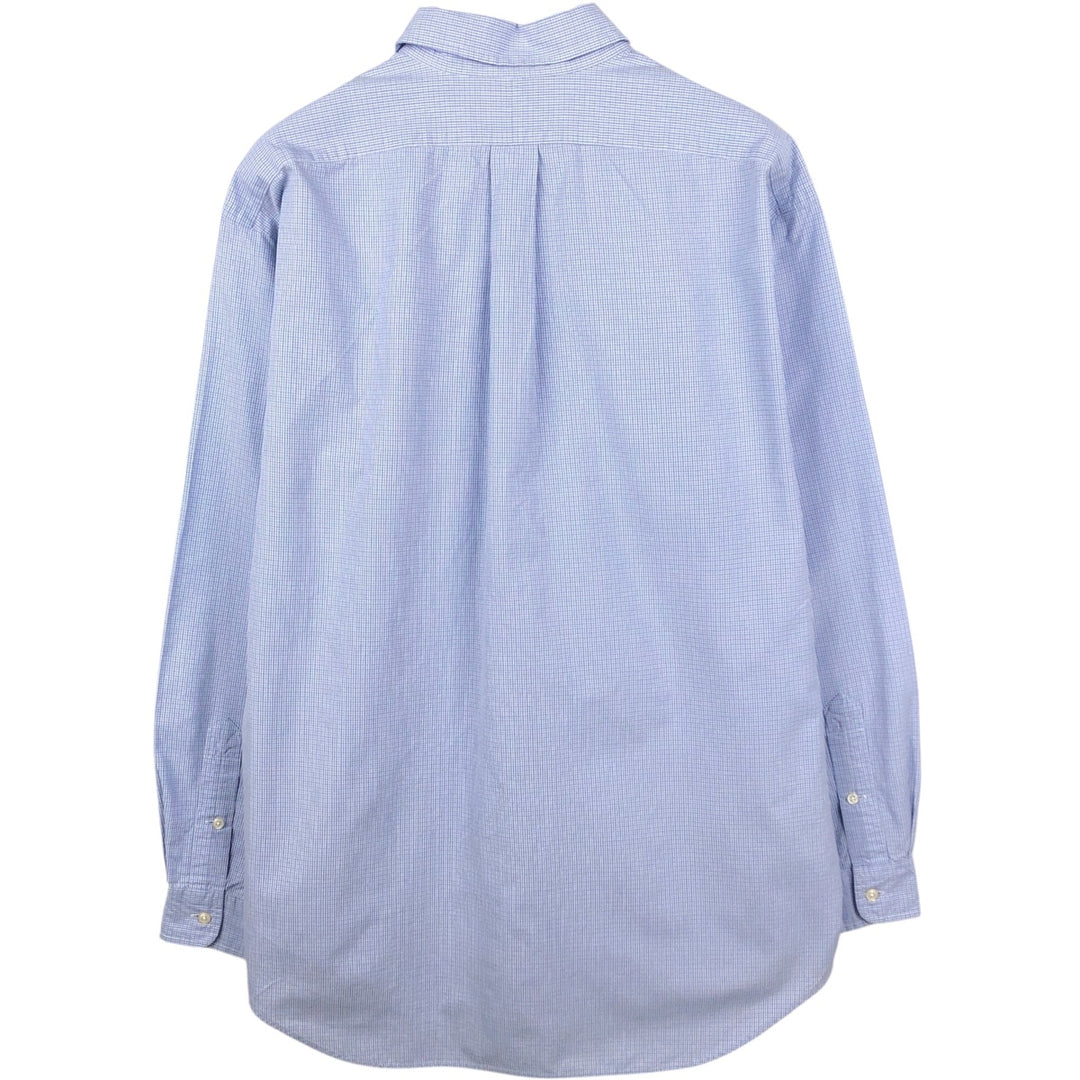 Ralph Lauren BLAKE long sleeve button down check shirt, men's size L cotton blue type Vintage Second Hand