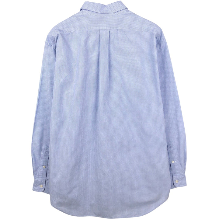 Ralph Lauren BLAKE long sleeve button down check shirt, men's size L cotton blue type Vintage Second Hand