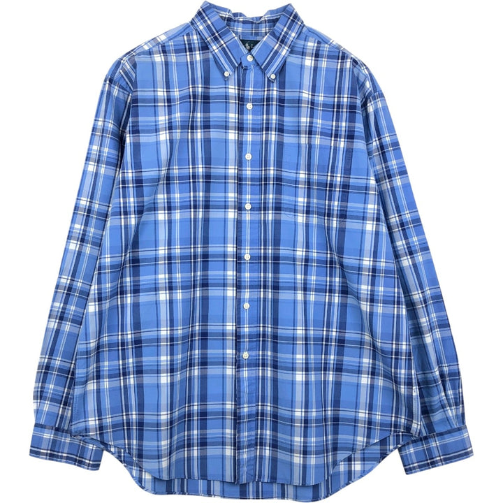 Ralph Lauren Classic Fit Long Sleeve Button Down Check Shirt Men's XL cotton blue type Vintage Second Hand
