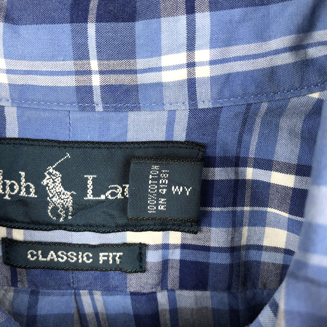 Ralph Lauren Classic Fit Long Sleeve Button Down Check Shirt Men's XL cotton blue type Vintage Second Hand