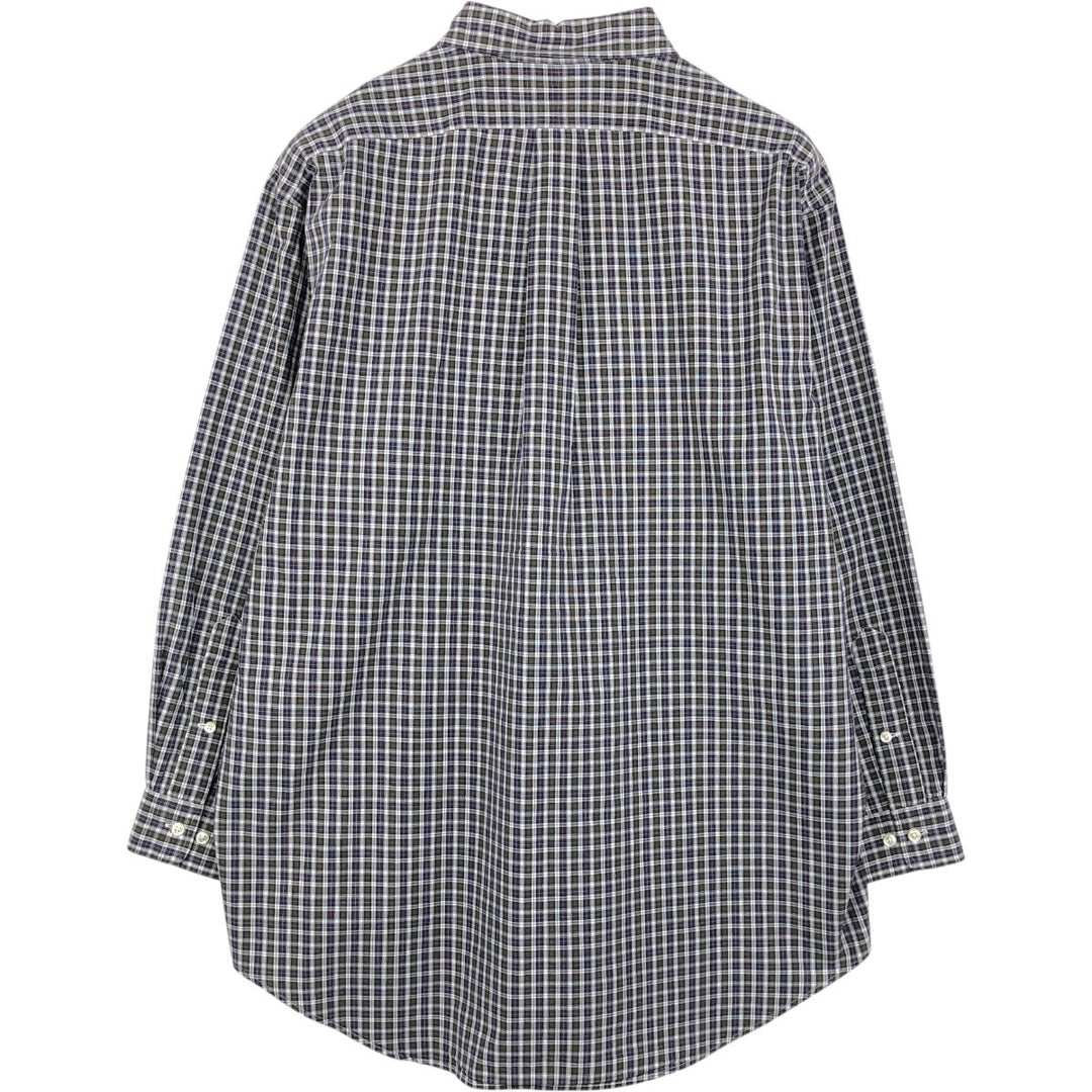 Ralph Lauren YARMOUTH Long Sleeve Button-Down Check Shirt, Men's Size L cotton purple type Vintage Second Hand