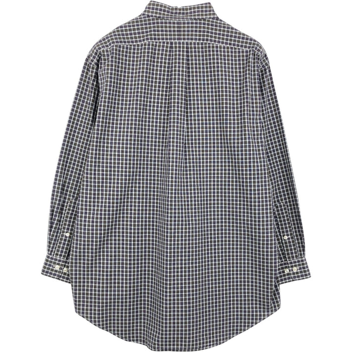Ralph Lauren YARMOUTH Long Sleeve Button-Down Check Shirt, Men's Size L cotton purple type Vintage Second Hand