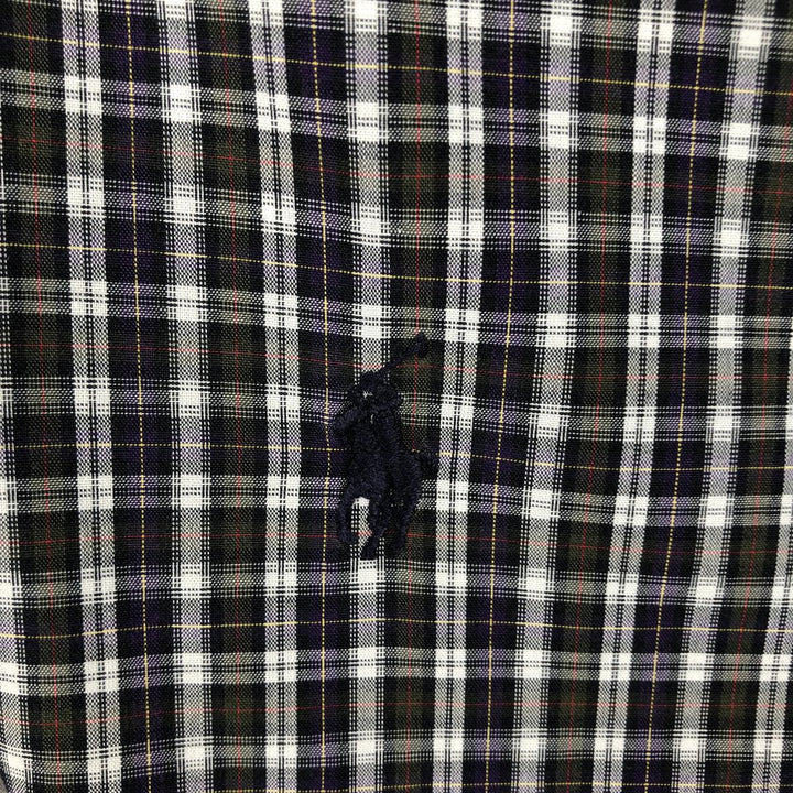 Ralph Lauren YARMOUTH Long Sleeve Button-Down Check Shirt, Men's Size L cotton purple type Vintage Second Hand