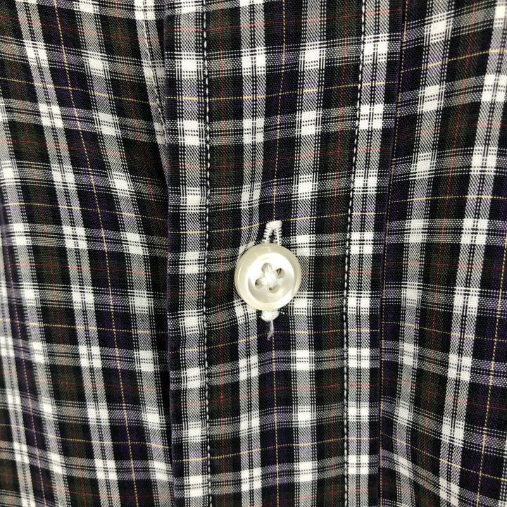 Ralph Lauren YARMOUTH Long Sleeve Button-Down Check Shirt, Men's Size L cotton purple type Vintage Second Hand