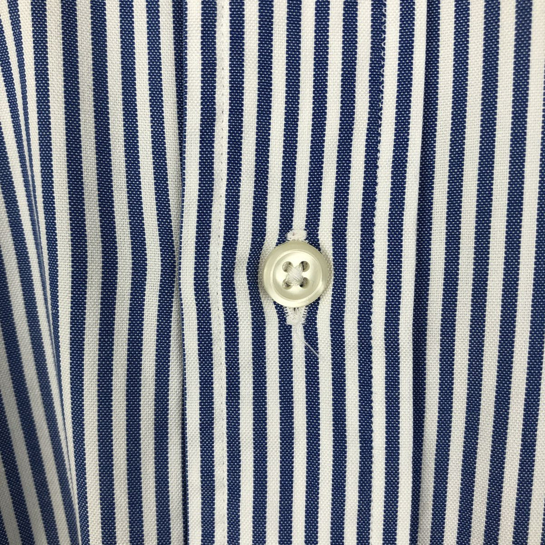 Ralph Lauren YARMOUTH Long Sleeve Button-Down Striped Shirt, Men's M Size cotton blue type Vintage Second Hand