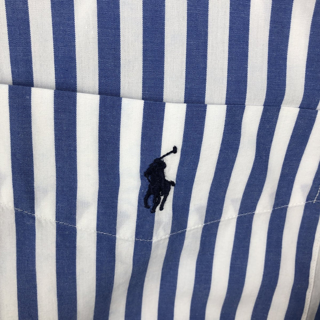 Ralph Lauren GOLF TILDEN Long-Sleeve Button-Down Striped Shirt, Men's Size L (approx.) cotton white type Vintage Second Hand