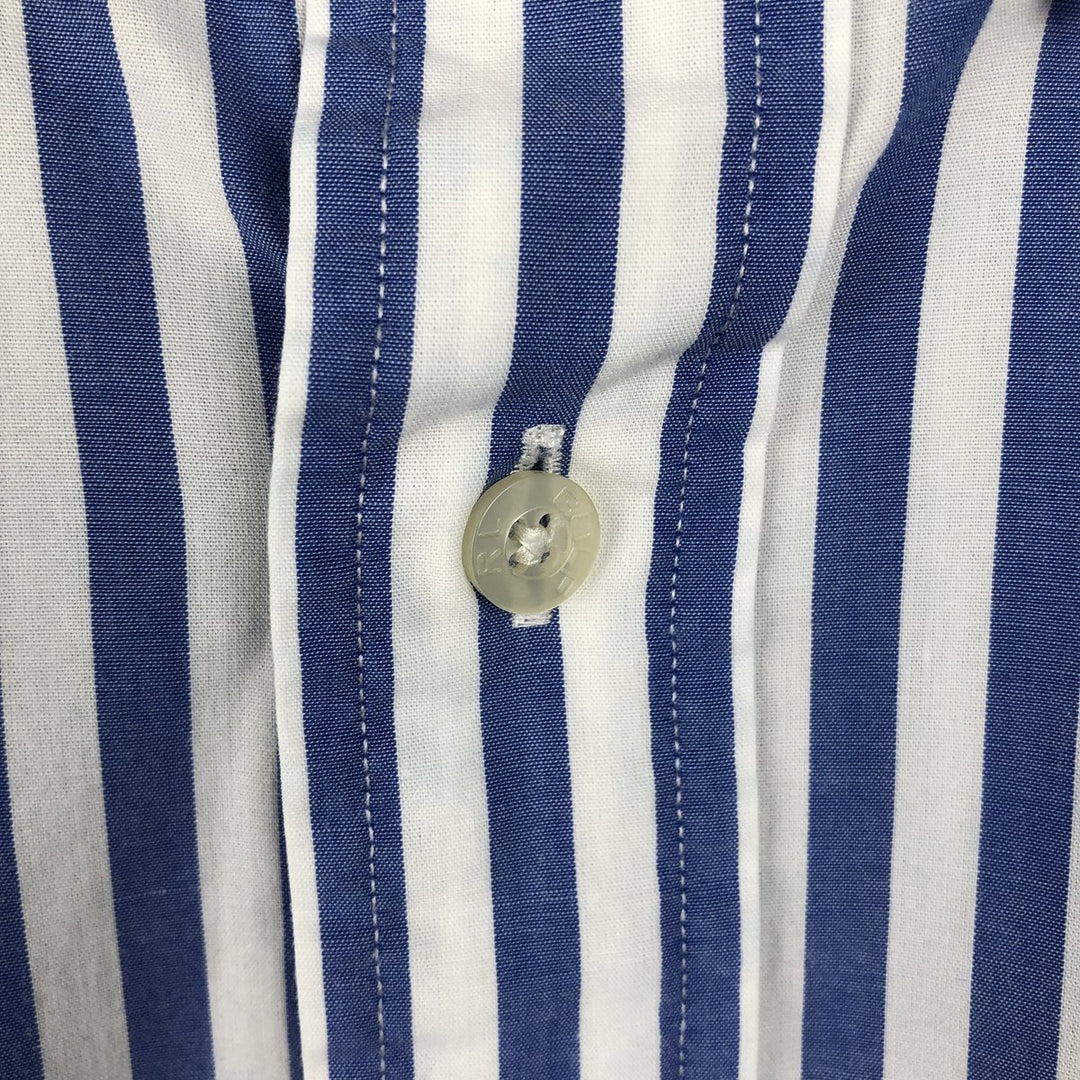 Ralph Lauren GOLF TILDEN Long-Sleeve Button-Down Striped Shirt, Men's Size L (approx.) cotton white type Vintage Second Hand