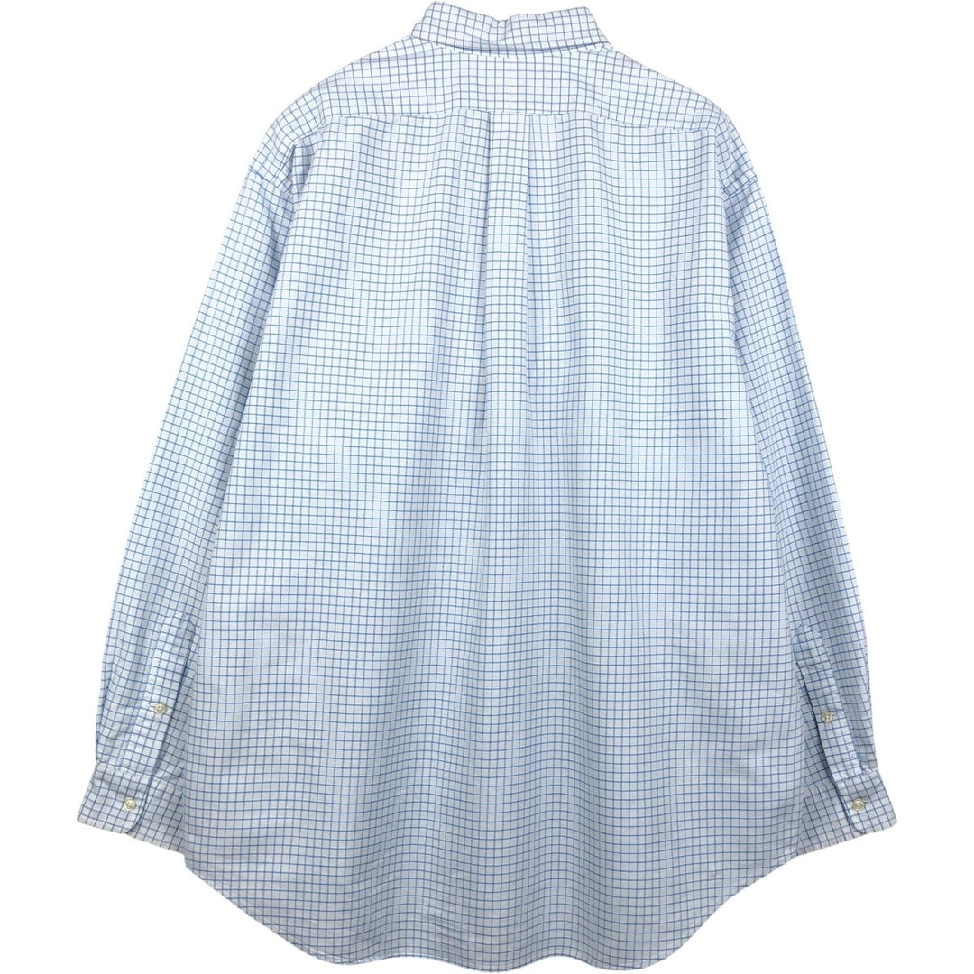Ralph Lauren BLAKE long sleeve button down check shirt, men's XL size cotton white type Vintage Second Hand
