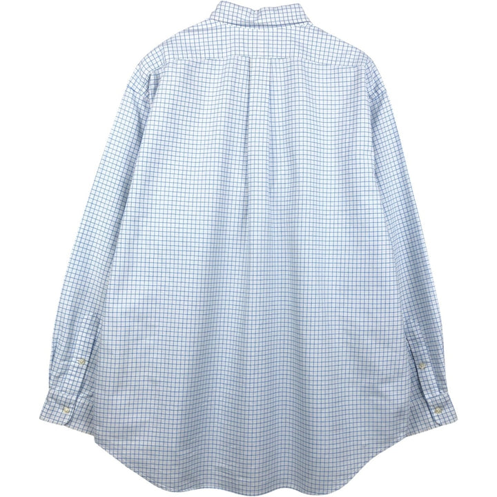Ralph Lauren BLAKE long sleeve button down check shirt, men's XL size cotton white type Vintage Second Hand