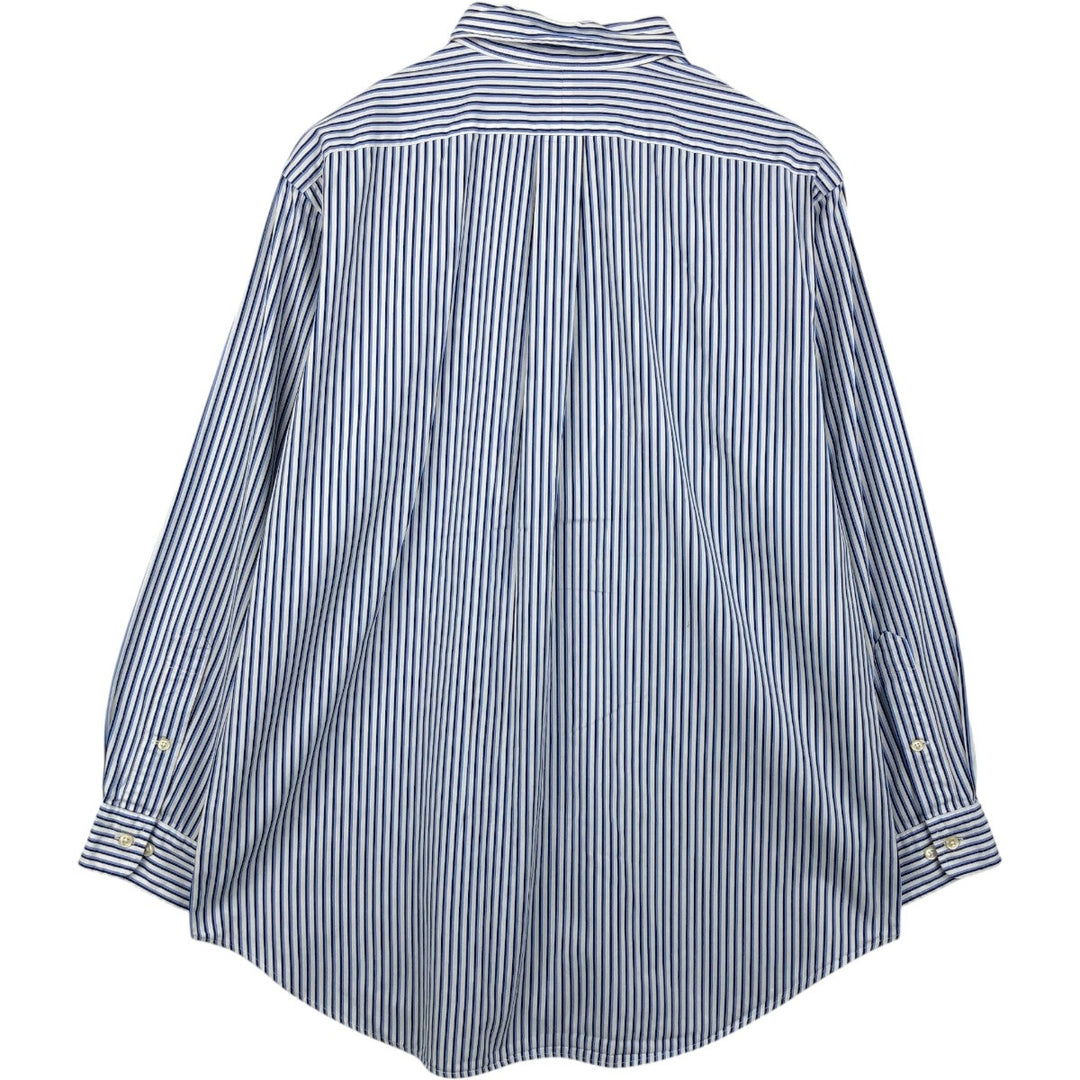Ralph Lauren Classic Fit Multi-Stripe Long Sleeve Button-Down Striped Shirt, Men's Size L cotton white type Vintage Second Hand