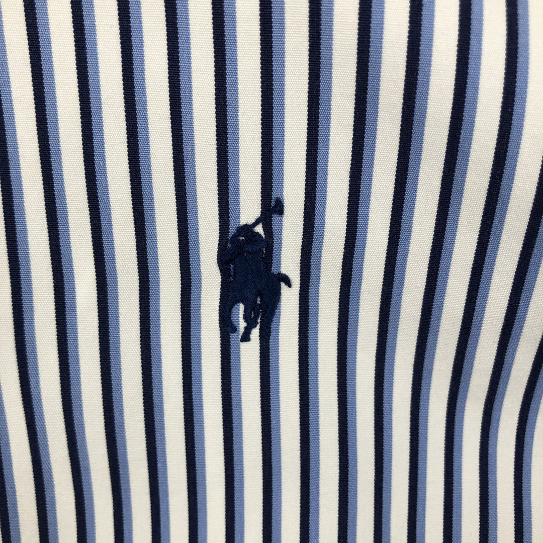 Ralph Lauren Classic Fit Multi-Stripe Long Sleeve Button-Down Striped Shirt, Men's Size L cotton white type Vintage Second Hand