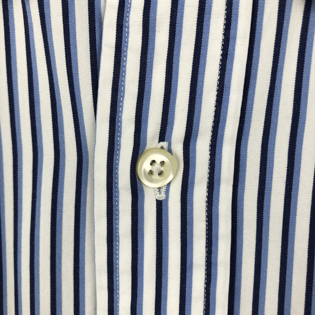 Ralph Lauren Classic Fit Multi-Stripe Long Sleeve Button-Down Striped Shirt, Men's Size L cotton white type Vintage Second Hand