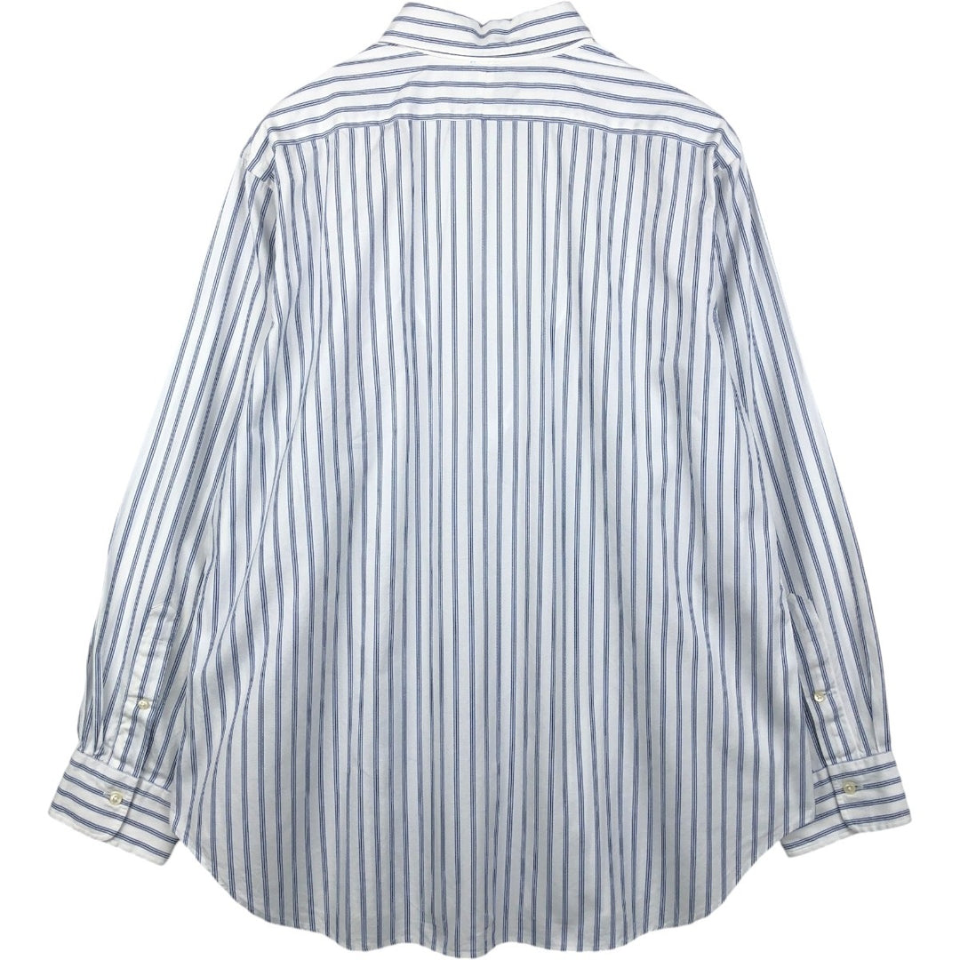 Ralph Lauren POLO by Ralph Lauren LOWELL Multi-stripe Long-Sleeve Cotton Stripe Shirt, Men's Size XL (approx.) cotton white type Vintage Second Hand
